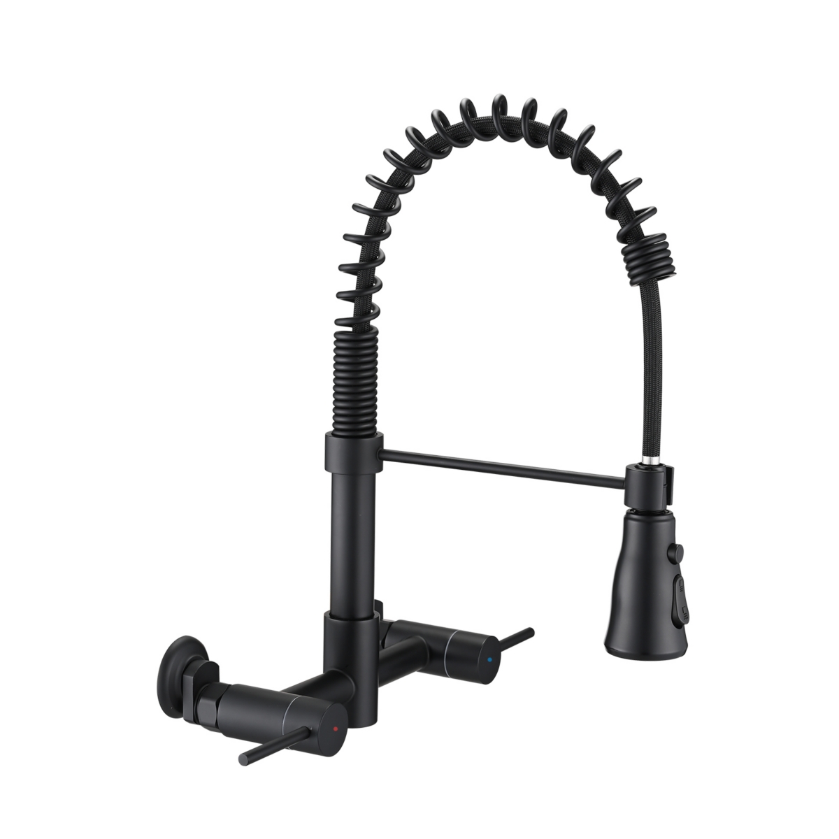 3 Functions Wall Mounted Bridge Kitchen Faucet - Matte black