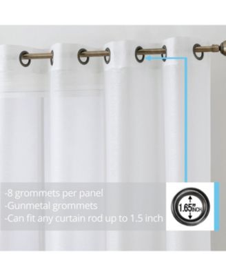 2 Piece Semi Sheer Voile Window Curtain Drapes Grommet Panels for Bedroom, Living Room & Kids Room