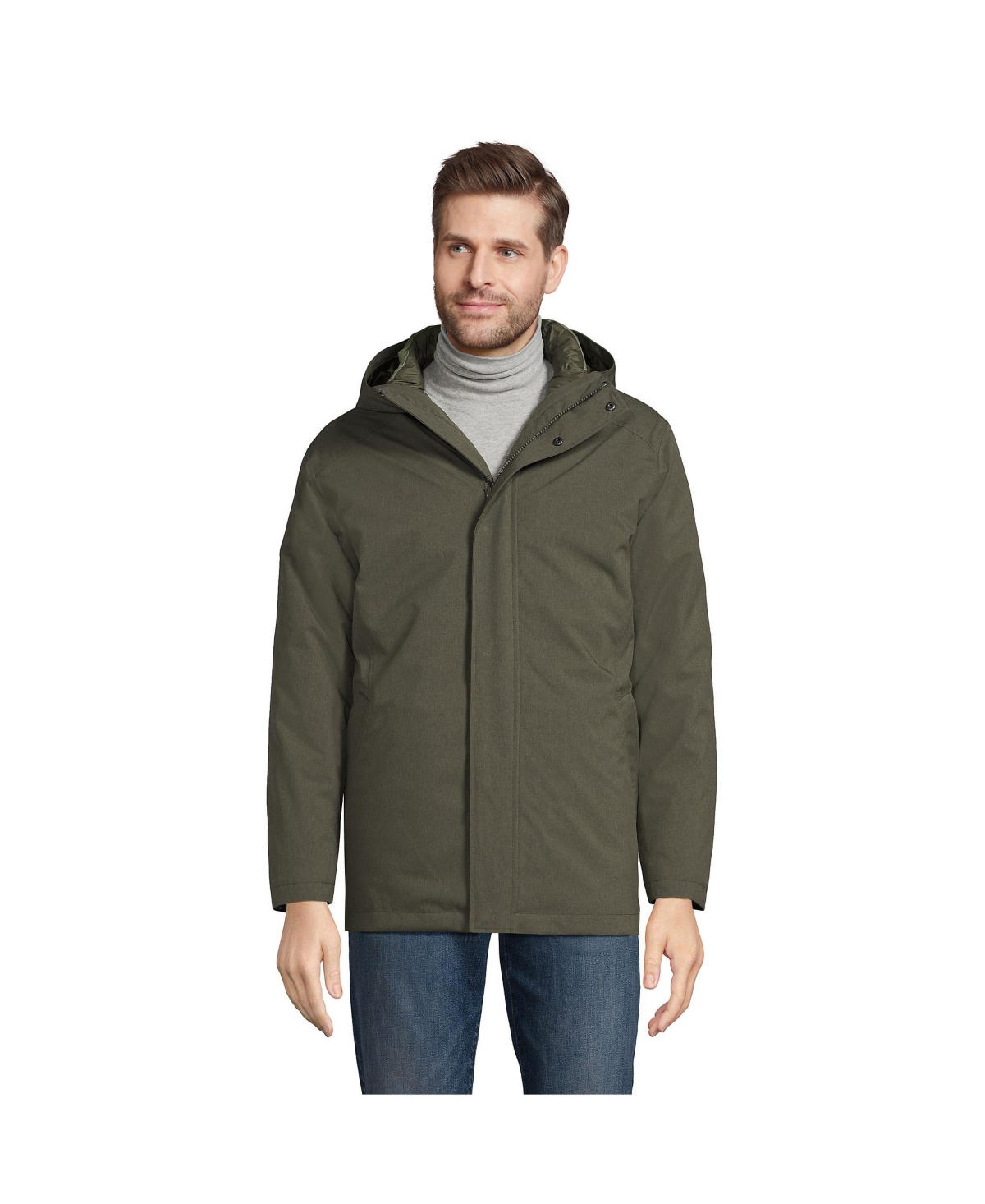 Lands End Men s Insulated 3 in 1 Primaloft Jacket Forest moss Smart Closet