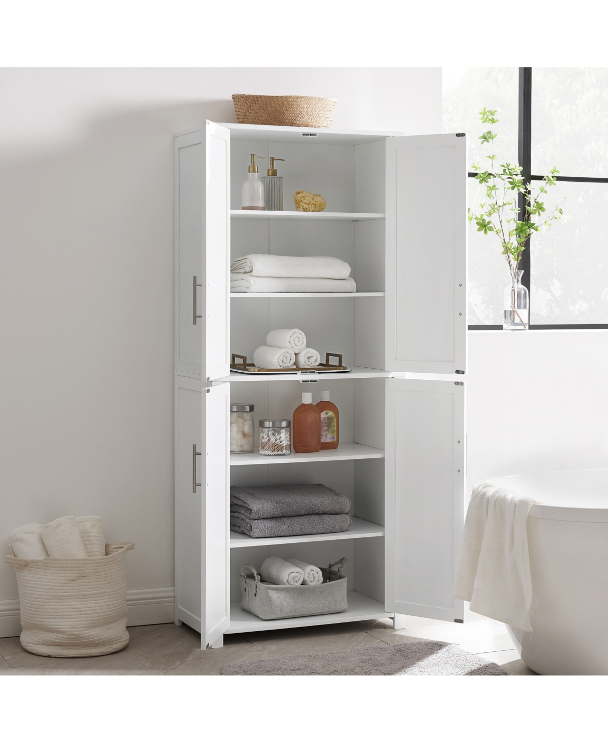 Crosley Furniture Savannah Medium-Density Fiberboard (Mdf) Tall Kitchen Storage Pantry