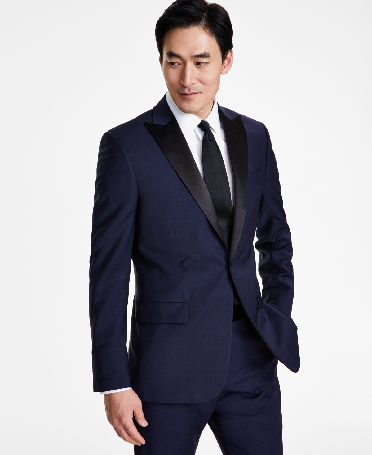 Shop Brooks Brothers B By  Men's Classic-fit Stretch Solid Tuxedo Jacket In Navy
