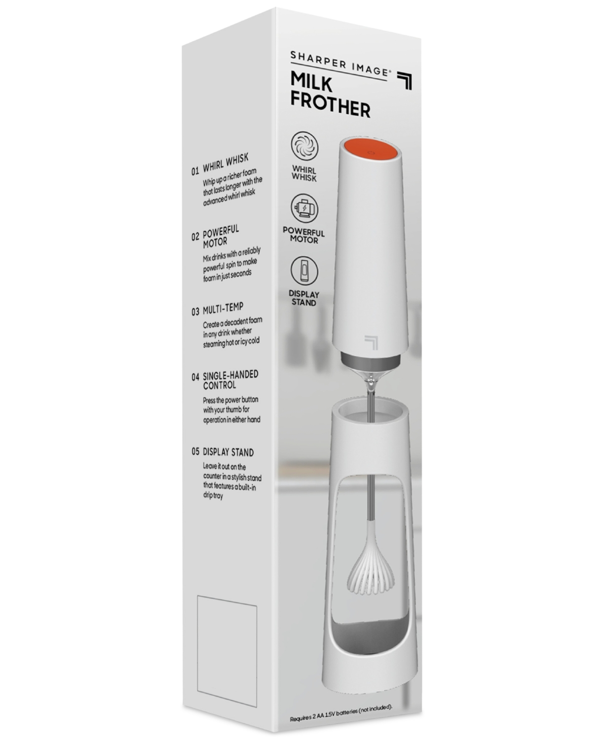 Sharper Image Milk Frother For Dense and Long Lasting Foam Creation
