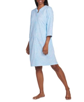 Miss Elaine - Women's Paisley-Print Button-Front Robe