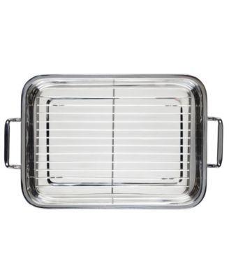 Classic Series Stainless Steel 17" x 12.25" Roaster with Rack