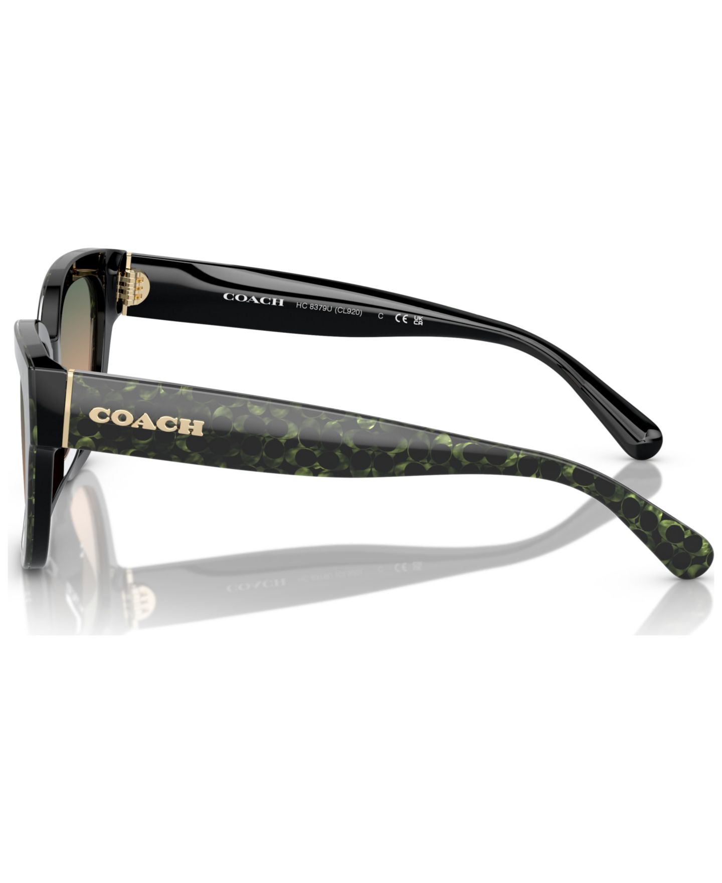 Женские солнцезащитные очки COACH CL920 Sunglasses, Gradient HC8379U, цвет: Изумрудный жемчужный — фото 3