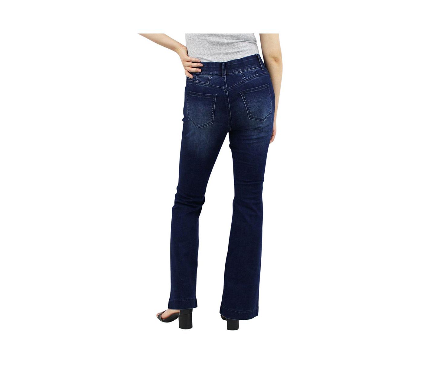 Женские джинсы Indigo Poppy Dark Wash Tummy Control Bootcut with Front Pocket Seam detail, цвет: Тёмная варка — фото 3