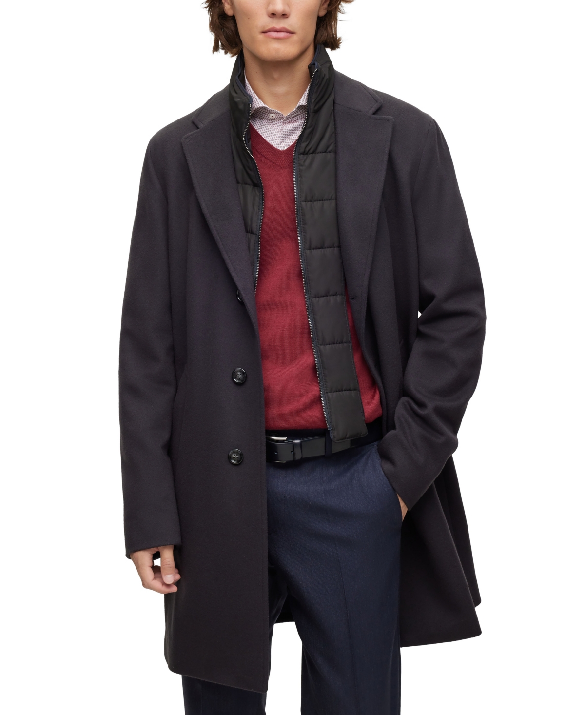 Hugo Boss Boss By  Men's Zip-up Inner Coat In Dark Blue