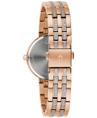 Women's Classic Crystal Rose Gold-Tone Bracelet Watch Box Set 30mm