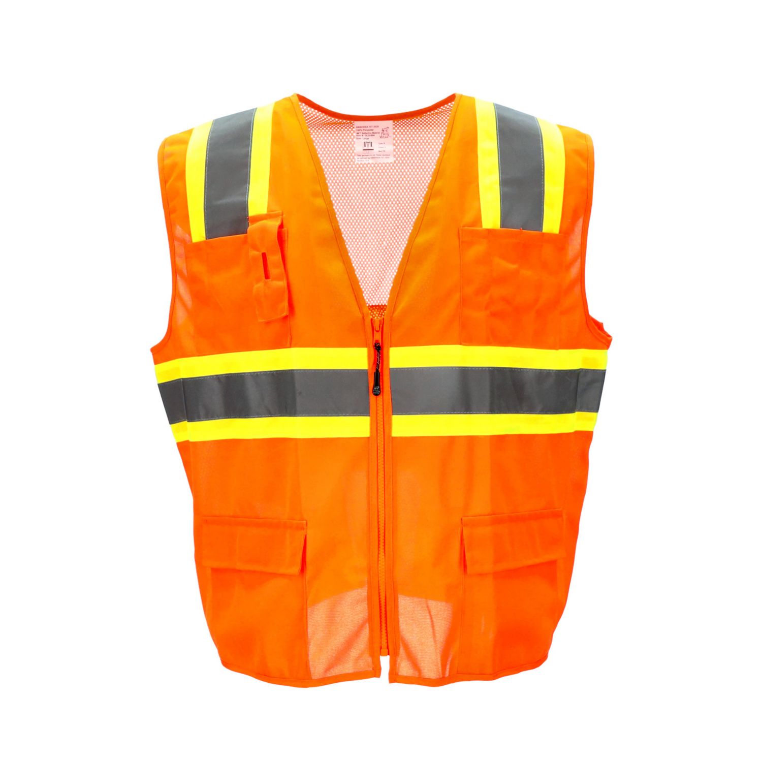 Big & Tall Hi Vis Orange Safety Work Vest