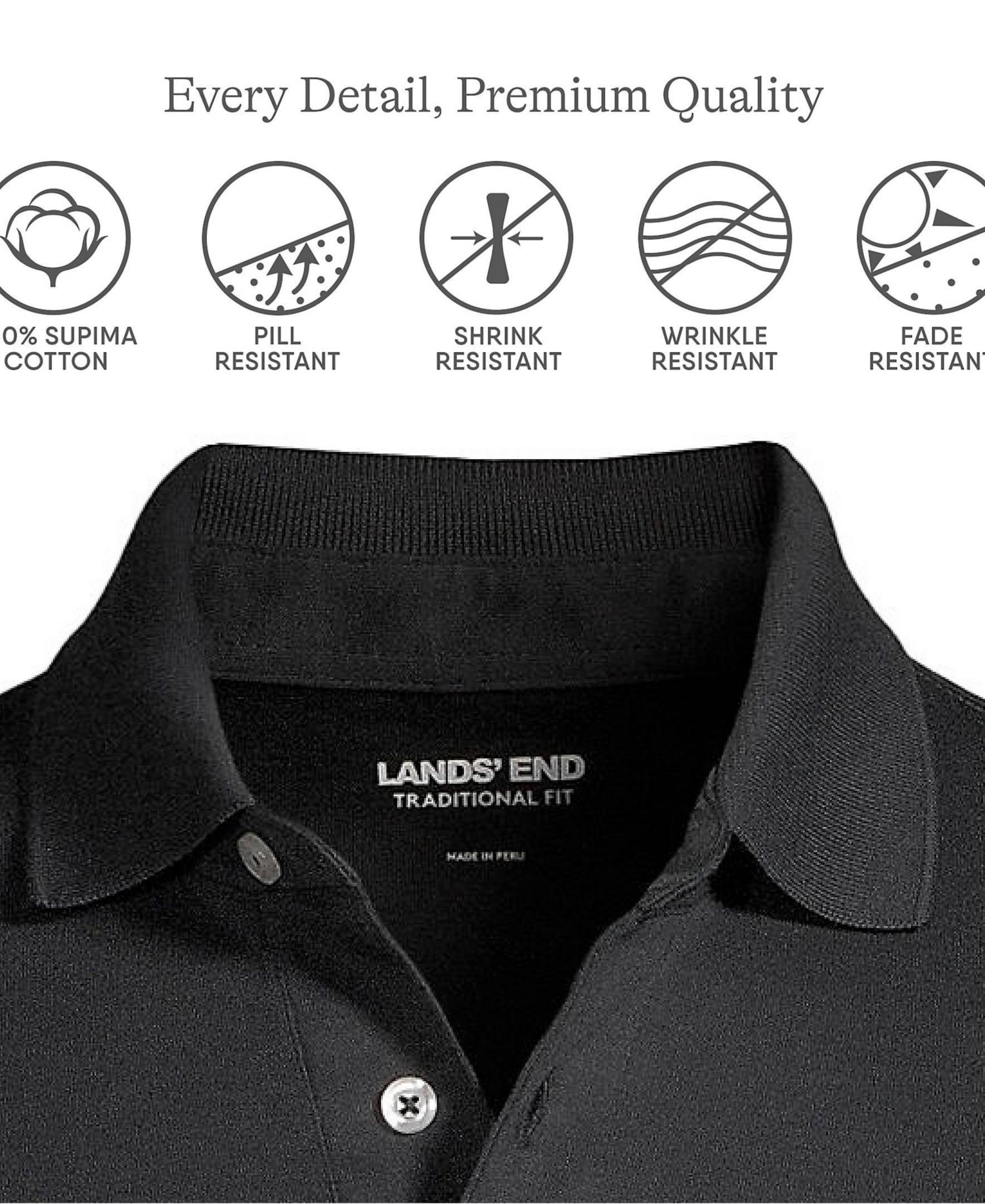 Men's Long Sleeve Cotton Supima Polo Shirt