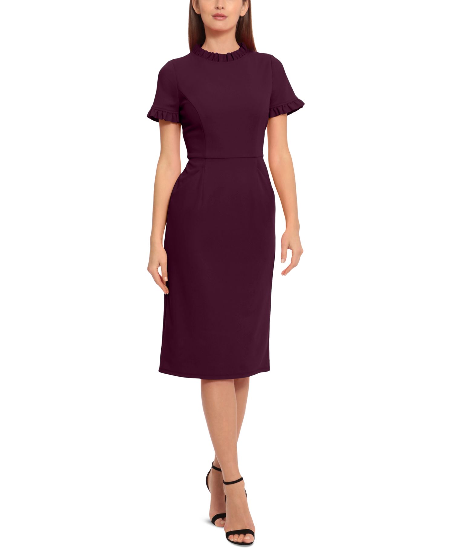 Women's Ruffled-Trim Sheath Dress