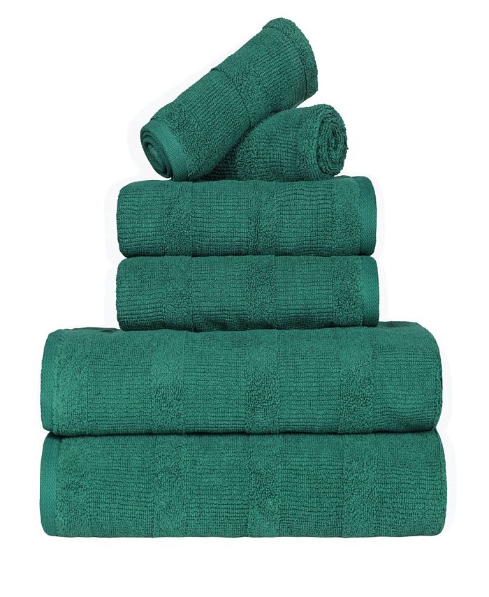 Superior 6-Piece Cotton Towel Set, Includes 2 Bath Towels and 4 Hand  Towels, Daily Use for Bathroom, Guest Bath, Quick Dry, Ribbed,  Ultra-Absorbent