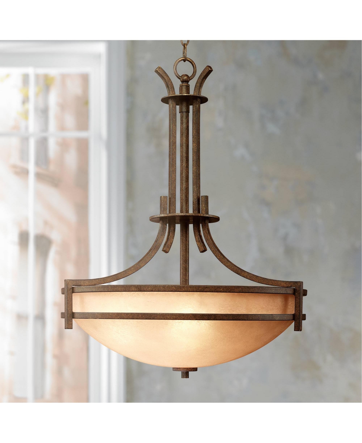Franklin Iron Works Oak Valley Rustic Bronze Pendant Chandelier 21