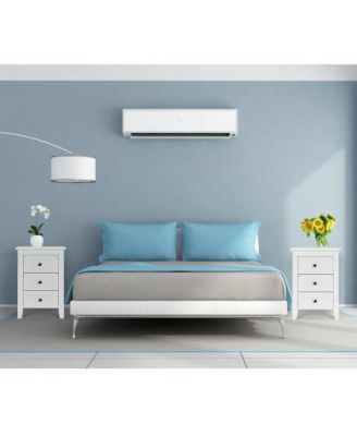 2 Pieces solid MDF board End Beside Table with 3 Drawers Nightstand