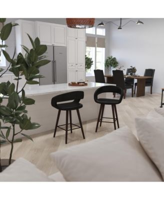 Plath 24 Inch Cappuccino Ultramodern Bar Counter Stool With Upholstered Seat