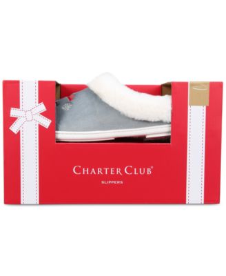 Charter Club Women's Holiday Boxed Hoodback Slippers, Created for Macy's