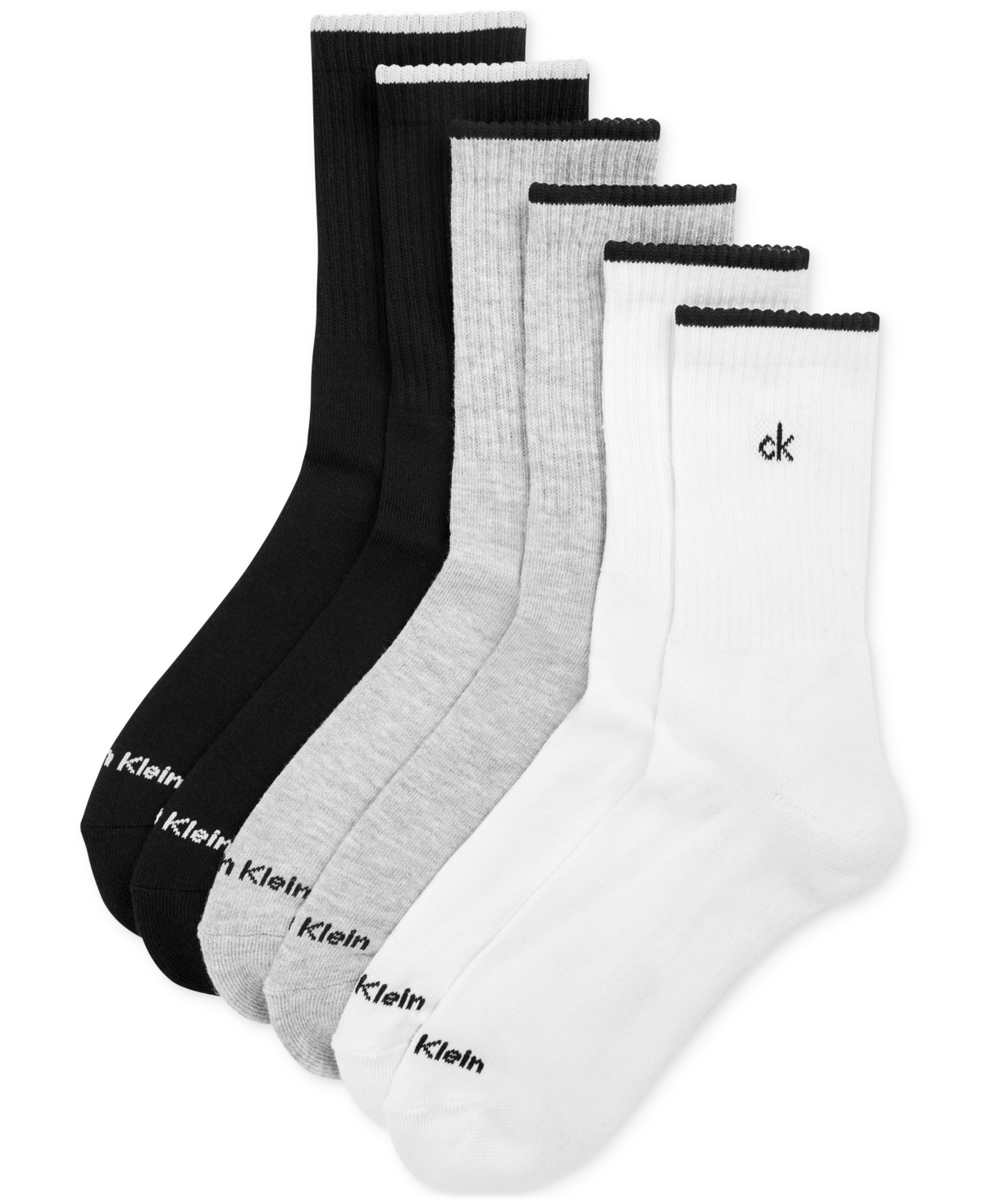 Shop Calvin Klein Women's 6-pk. Performance Crew Socks In Grey Assorted