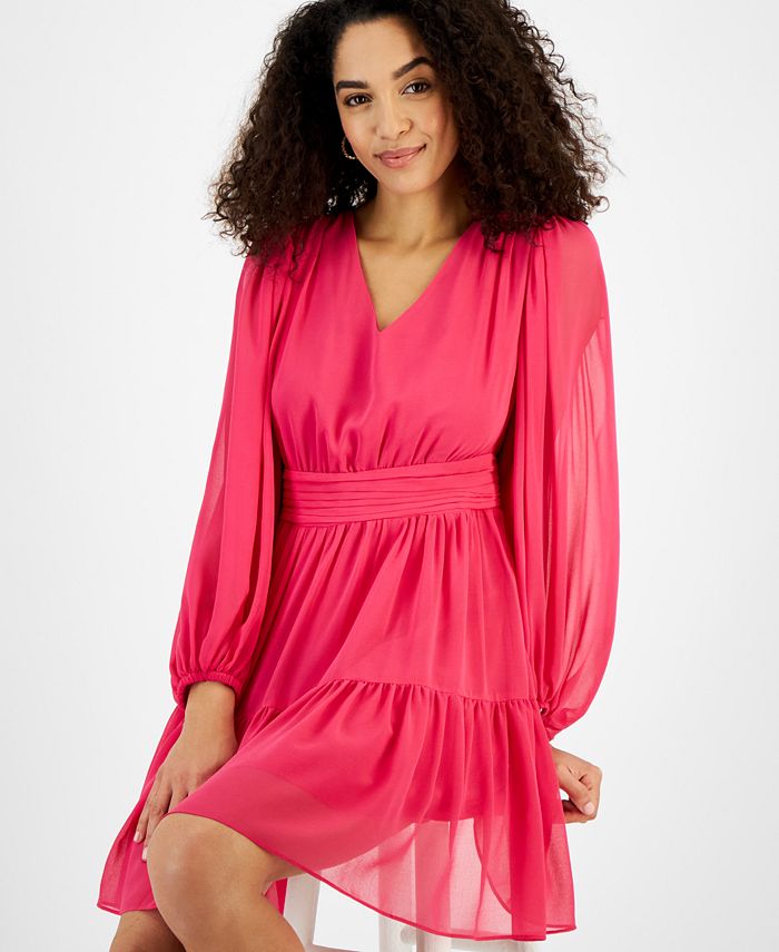 MSK Blouson-Sleeve Fit & Flare Dress - Macy's