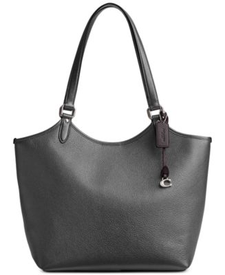 Coach tote store gunmetal metallic