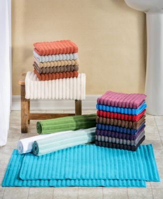 Cotton Textured Stripes 2-Pc. Bath Rug Set