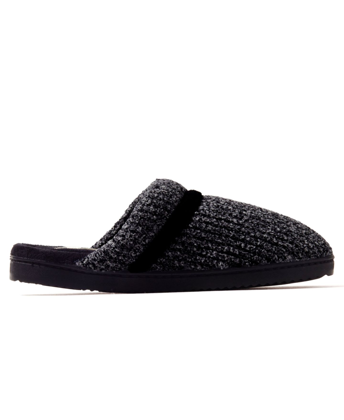Женские тапочки Dearfoams Serena Marled Chenille Scuff House Slipper, цвет: Чёрный — фото 2
