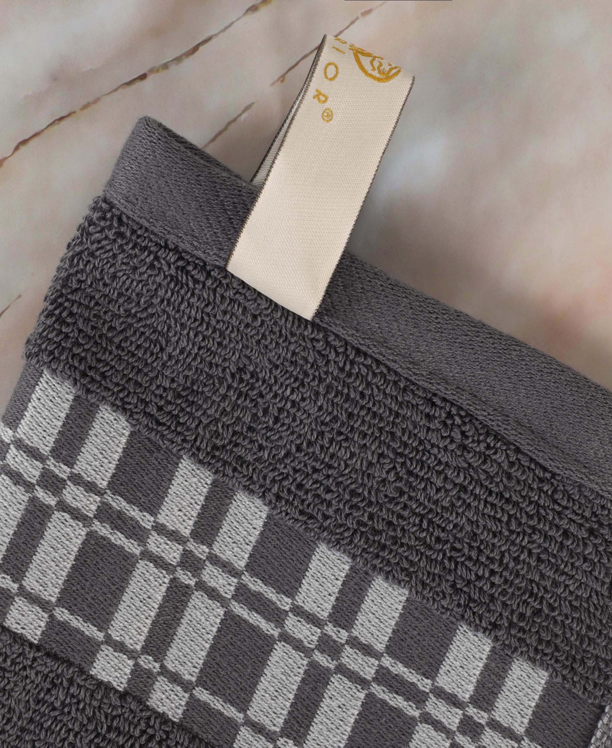 Superior Larissa Geometric Embroidered Jacquard Border Cotton 6-Pc. Bath Towel
