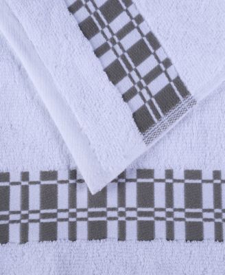 Larissa Geometric Embroidered Jacquard Border Cotton 6-Pc. Bath Towel Set