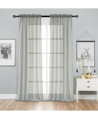 2 Pack Basic Home Rod Pocket Sheer Voile Window Curtains
