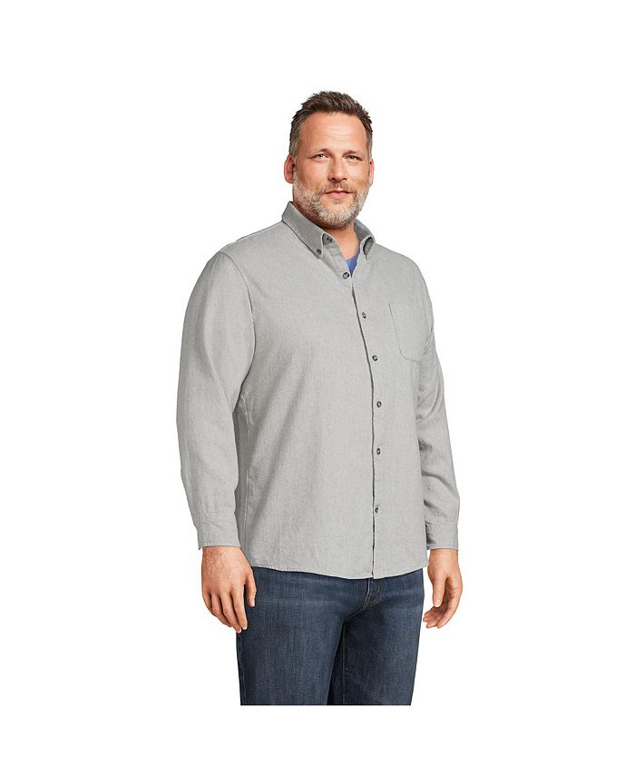 Lands' End Big & Tall Traditional Fit Flagship Flannel Shirt - Macy's