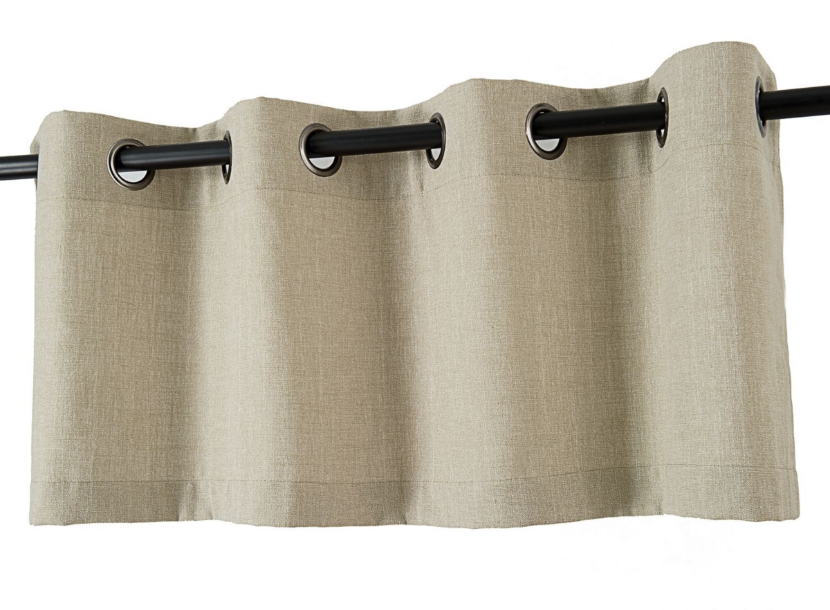 Kate Aurora Oversized Grommet Top Solid Color Window Valance Curtain -camel