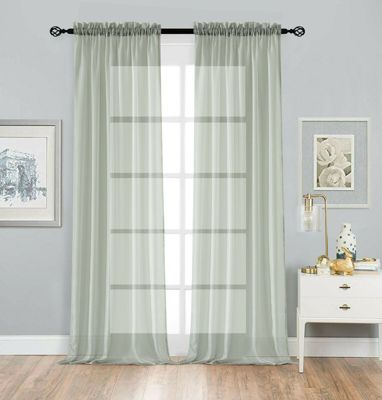 2 Pack Basic Home Rod Pocket Sheer Voile Window Curtains