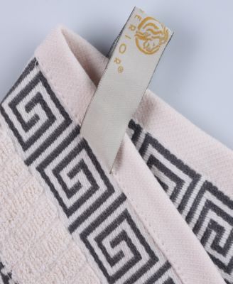 Athens Cotton with Greek Scroll and Floral Pattern Assorted, 6 Piece Bath Towel Set