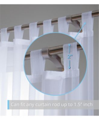 Tab Top Window Curtain Sheer Voile Panels for Living Room & Bedroom, Set of 2