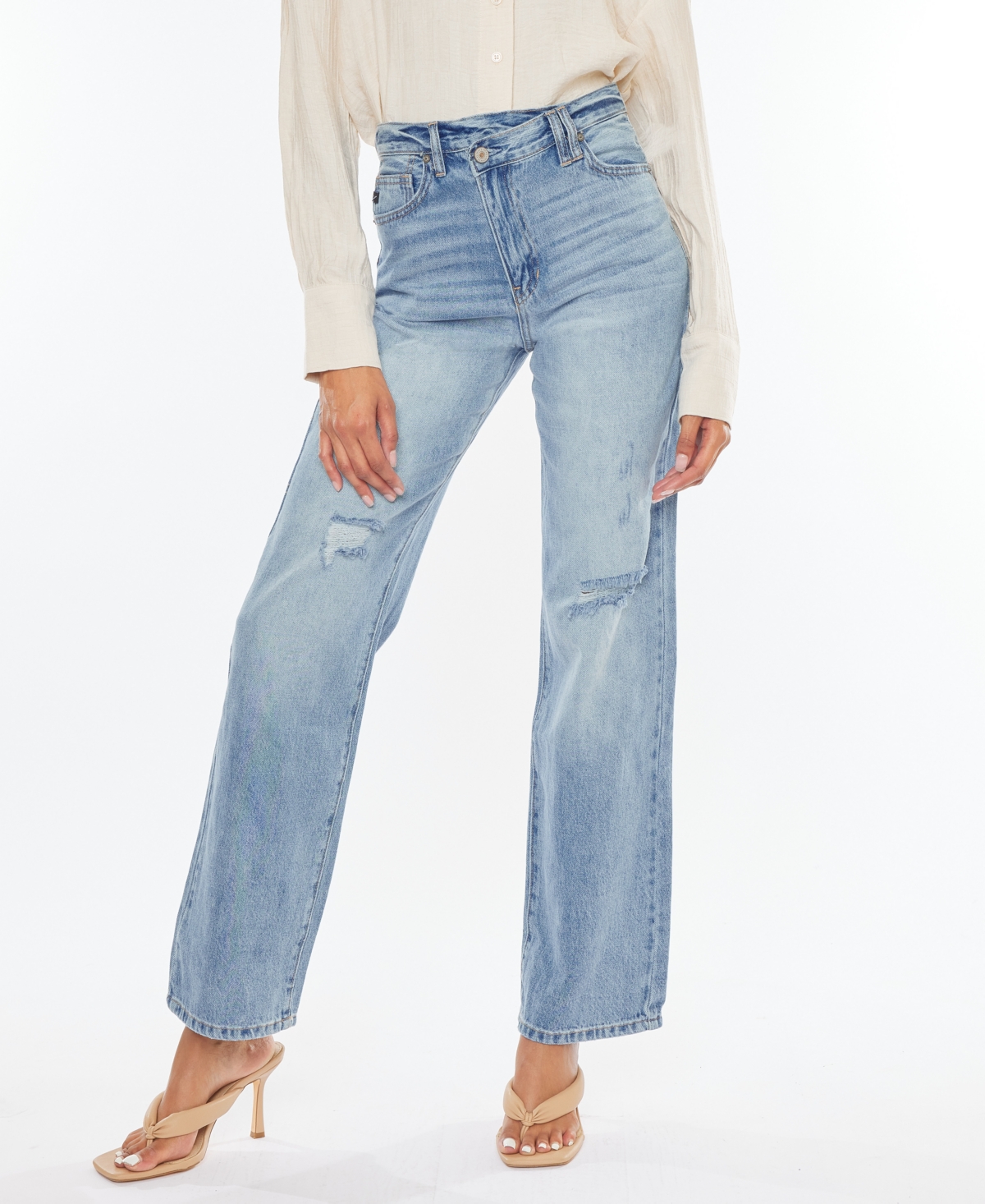 Women's 90s Straight Wide Leg Jeans - Light