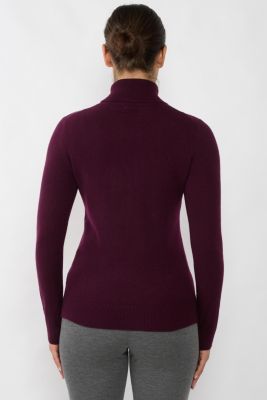 Women's 100% Pure Cashmere Long Sleeve Turtleneck Pullover Sweater