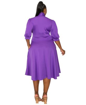 Plus Size Carina Donna Flare Dress w/ Pockets