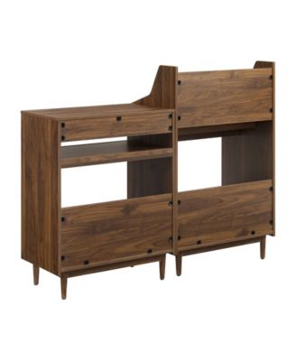 Furniture Liam 2Pc Medium-Density Fiberboard (MDF) Record Player Stand And Vinyl Storage Set