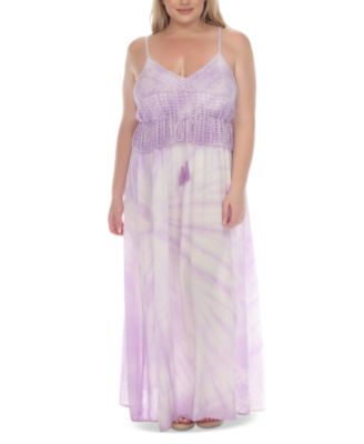 Raviya - Plus Size Tie-Dye Crochet-Bodice Maxi Dress