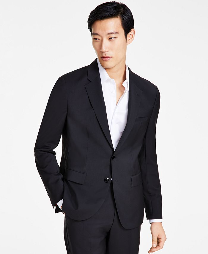 Hugo Boss Men's Modern Fit Super Flex Suit Jacket Black Size 38