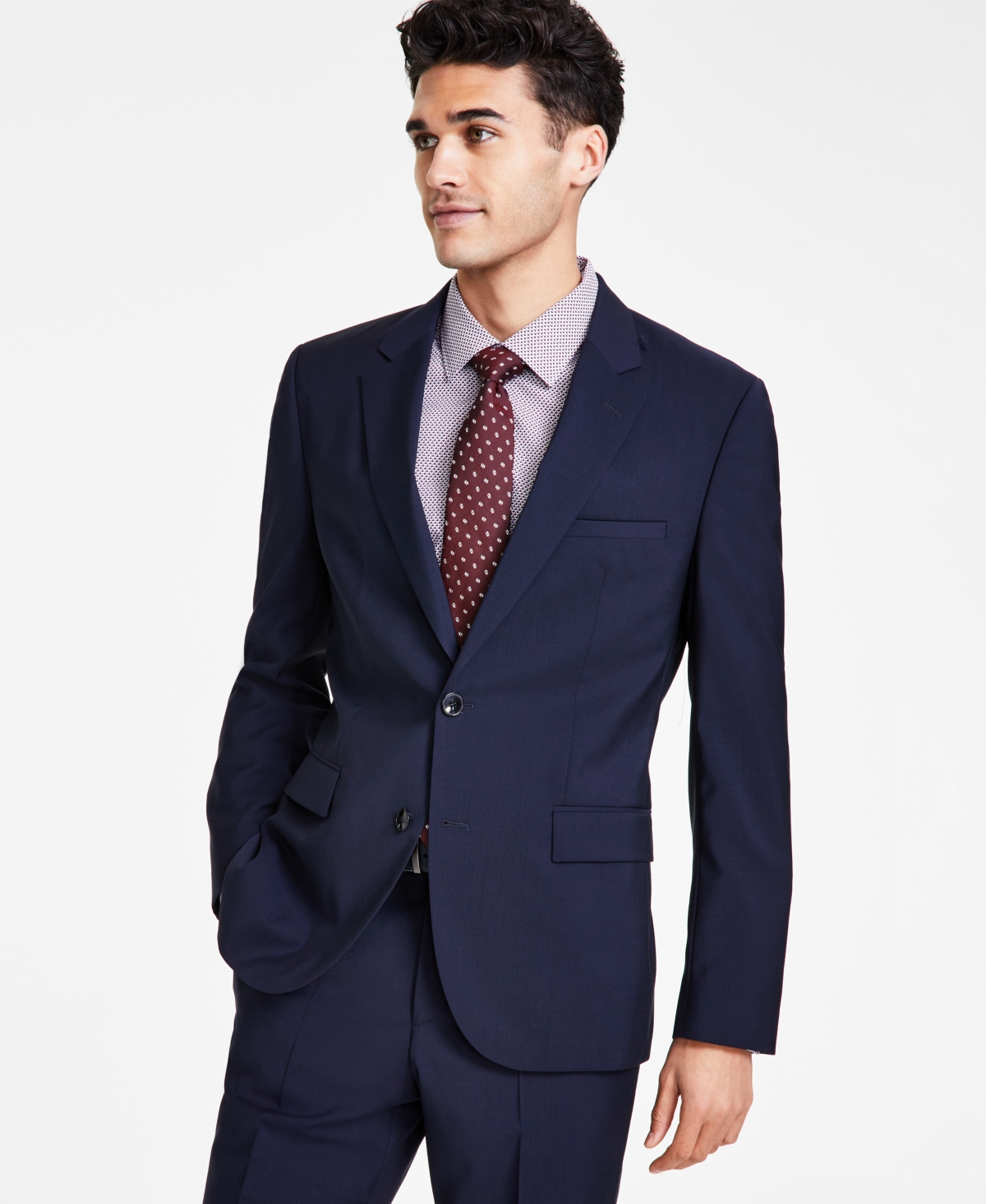 Shop Hugo By  Boss Men's Modern Fit Wool Suit Jacket In Dark Blue