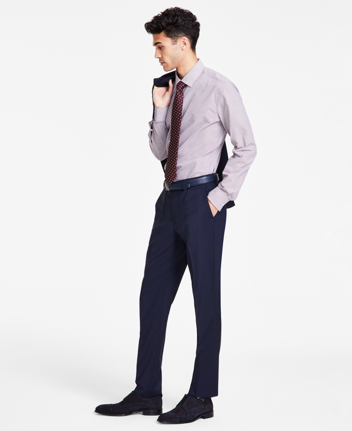 Shop Hugo By  Boss Men's Modern-fit Wool Suit Pants In Dark Blue