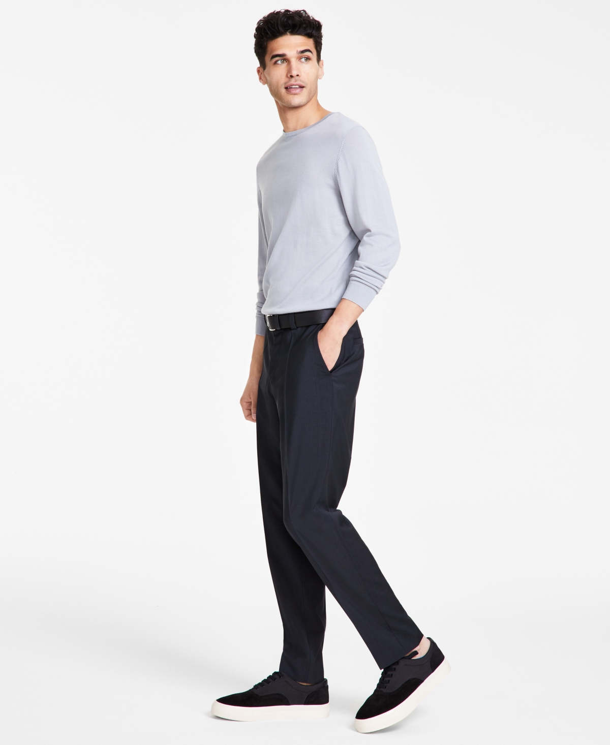 Shop Hugo By  Boss Men's Modern-fit Wool Suit Pants In Dark Grey