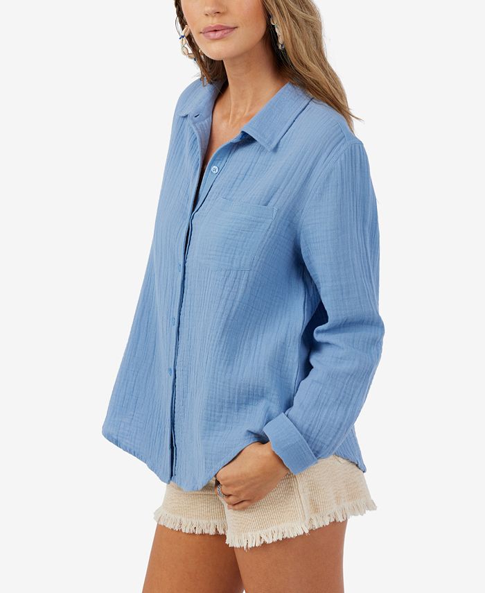 Davi & Dani Crinkled Jacquard Button Down Shirt main image 1