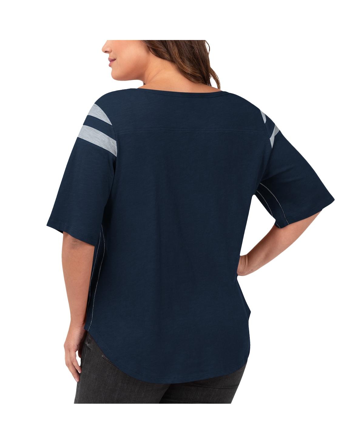 Women's G-iii 4Her by Carl BanksDallas Cowboys Plus Size Linebacker Three-Quarter Sleeve T-shirt - Navy