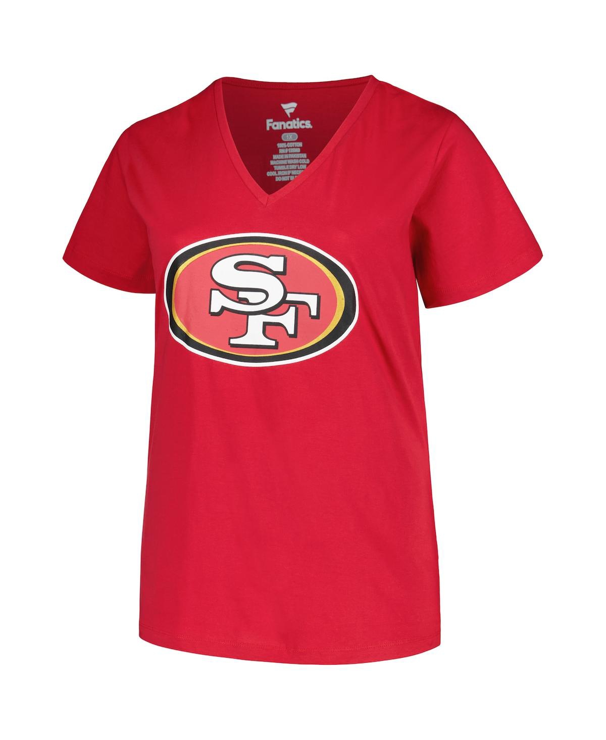 Fanatics Branded Deebo Samuel Scarlet San Francisco 49ers Plus Size Player Name & Number V-neck T-sh In Scarlet