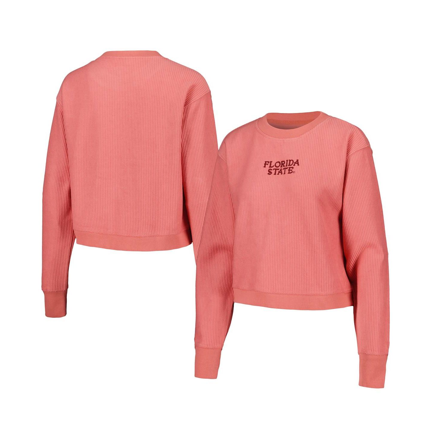 Женская толстовка League Collegiate Wear Coral Florida State Seminoles Timber Cropped Pullover — фото 1