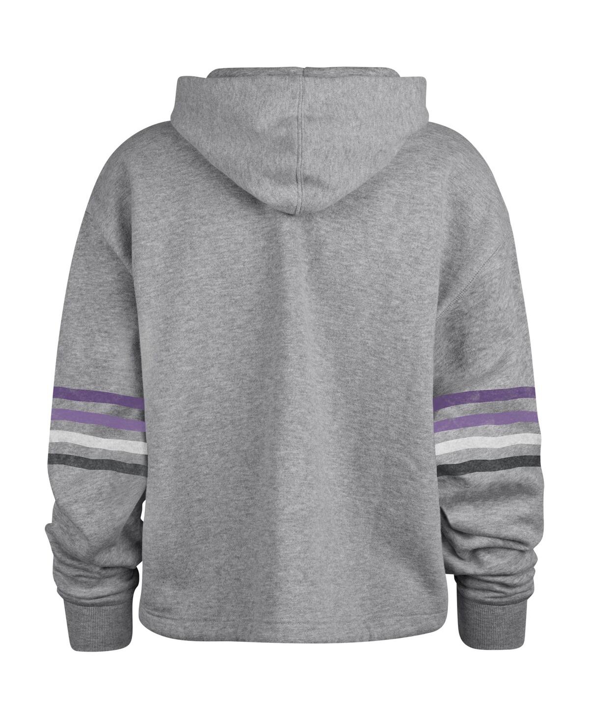 47 BRAND WOMEN'S '47 BRAND HEATHER GRAY DISTRESSED BALTIMORE RAVENS UPLAND BENNETT PULLOVER HOODIE 