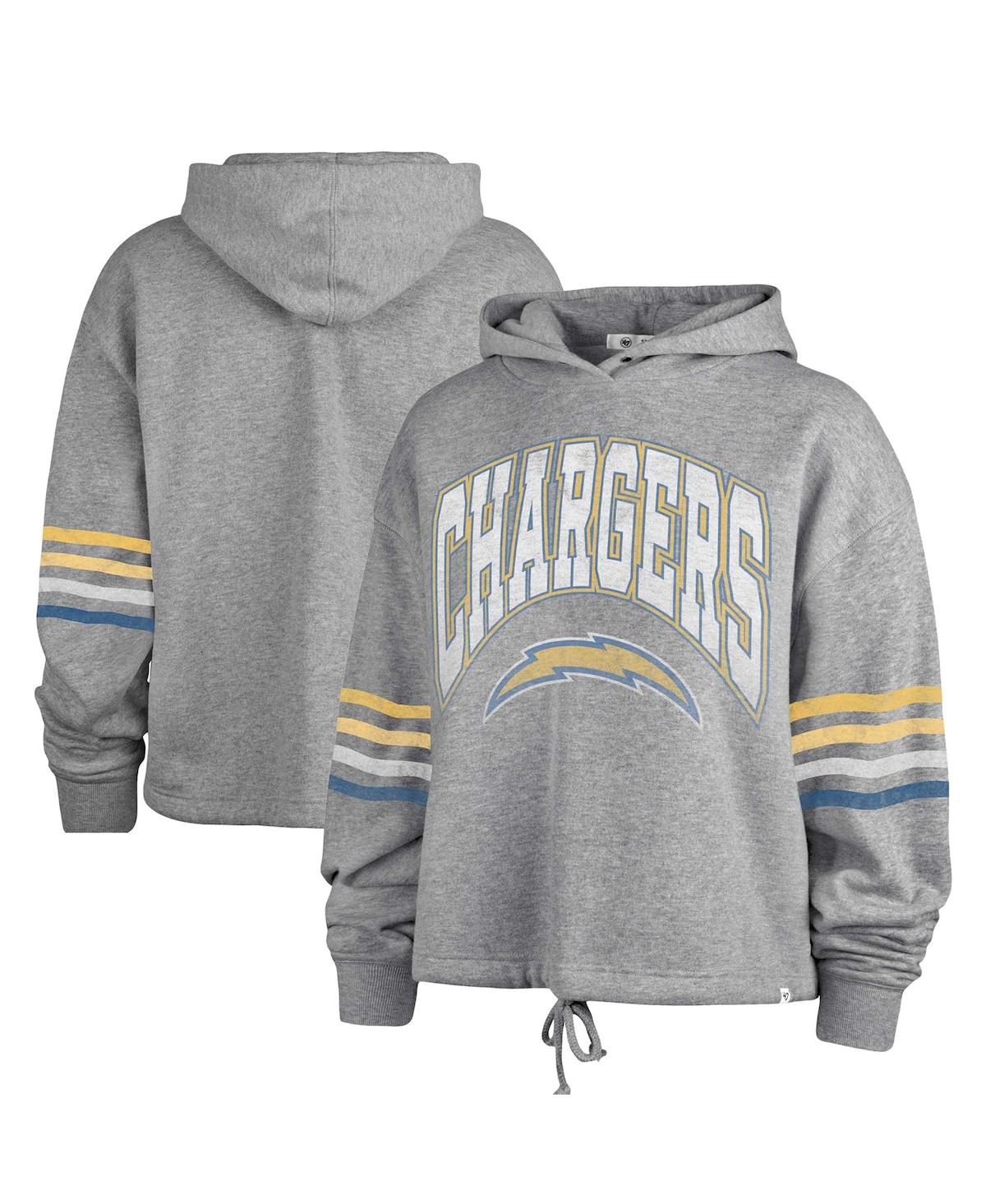 47 Brand Women's ' Heather Gray Distressed Los Angeles Chargers Upland Bennett Pullover Hoodie