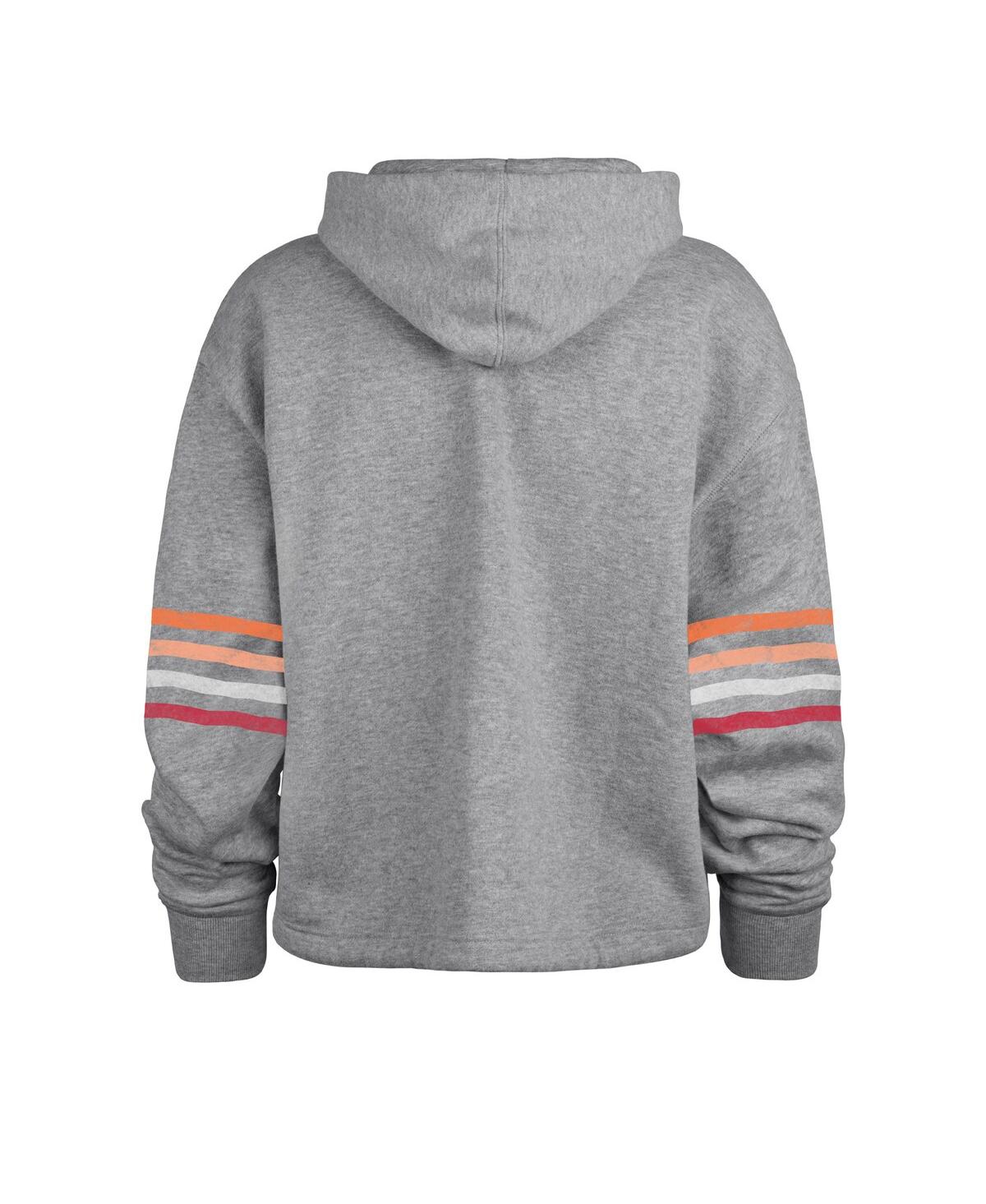 47 BRAND WOMEN'S '47 BRAND HEATHER GRAY DISTRESSED TAMPA BAY BUCCANEERS UPLAND BENNETT PULLOVER HOODIE 
