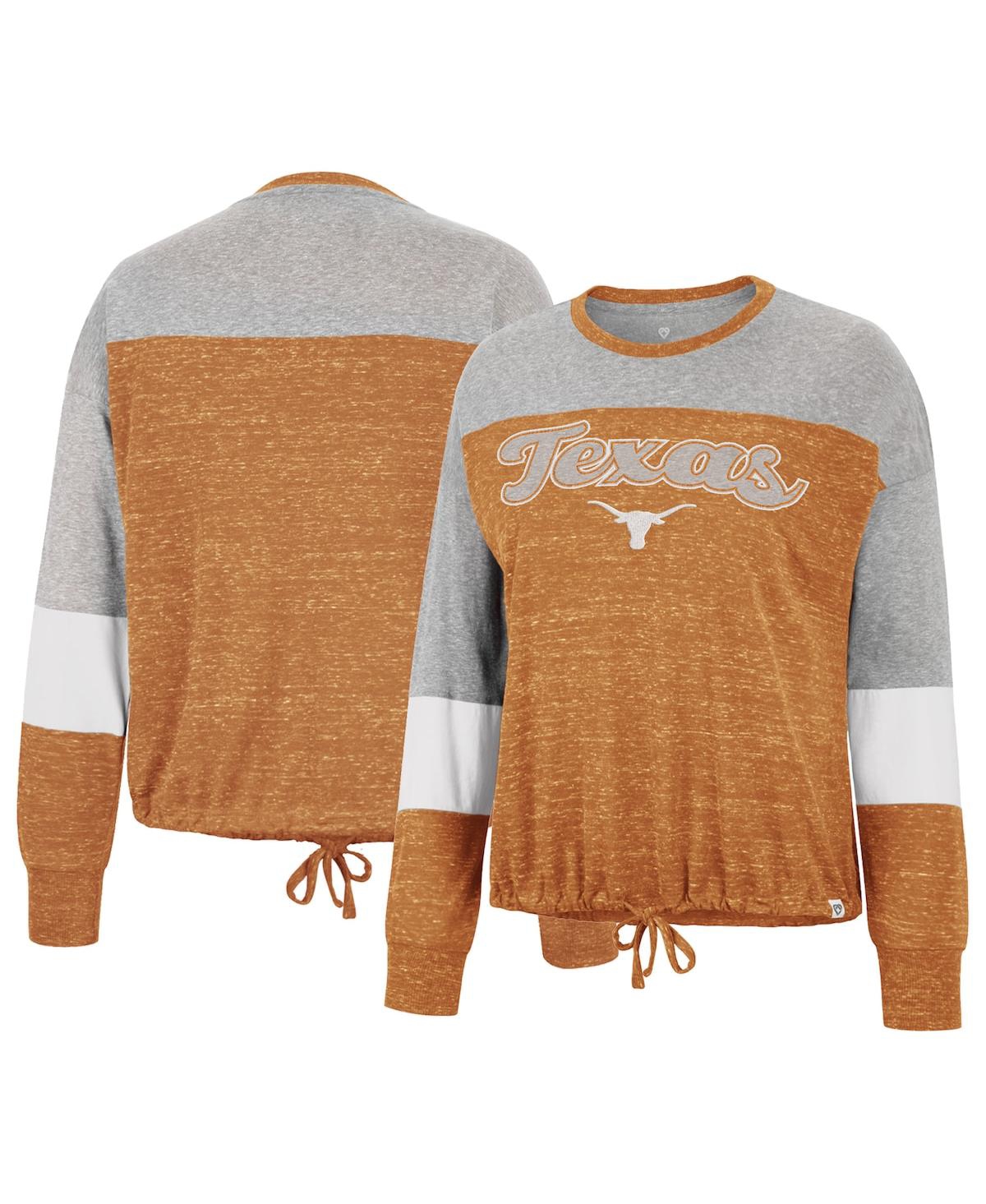 Colosseum Women's  Texas Orange Texas Longhorns Joanna Tie Front Long Sleeve T-shirt